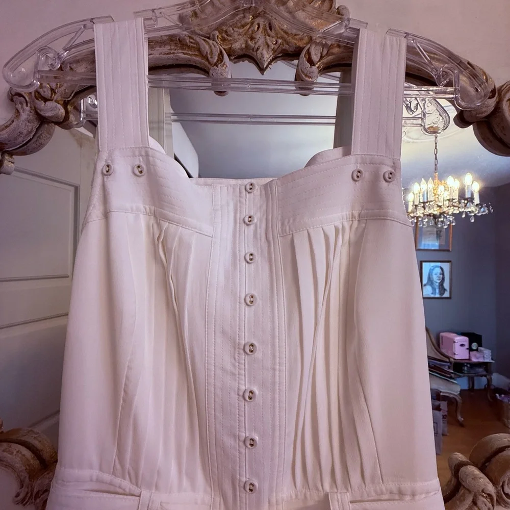 White House Black Market Pure White Belted Beautifully Tailored Dress NWT US 8 - Picture 3 of 8